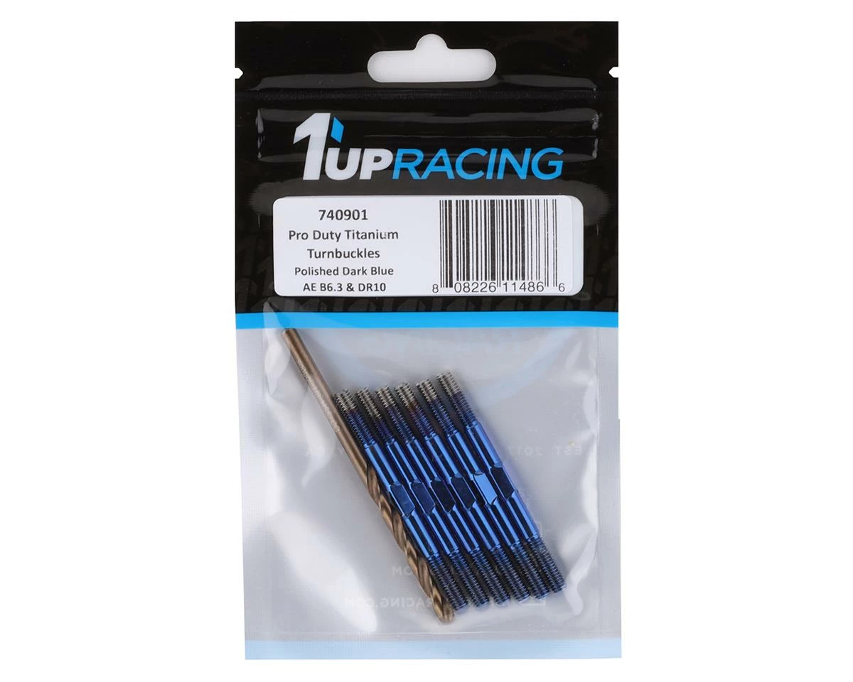 1UP Racing RC10B6.3/DR10 Pro Duty Titanium Turnbuckles (Triple Polished Blue) 2 1UP Racing RC10B6.3/DR10 Pro Duty Titanium Turnbuckles (Triple Polished Blue) - Image 2