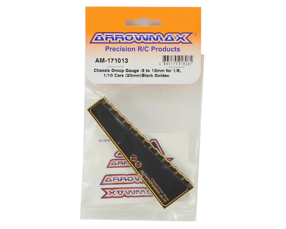 AM Arrowmax Black Golden 1/10 & 1/8 Car Chassis Droop Gauge (-3 ~ 10mm) 2 AM Arrowmax Black Golden 1/10 & 1/8 Car Chassis Droop Gauge (-3 ~ 10mm) - Image 2