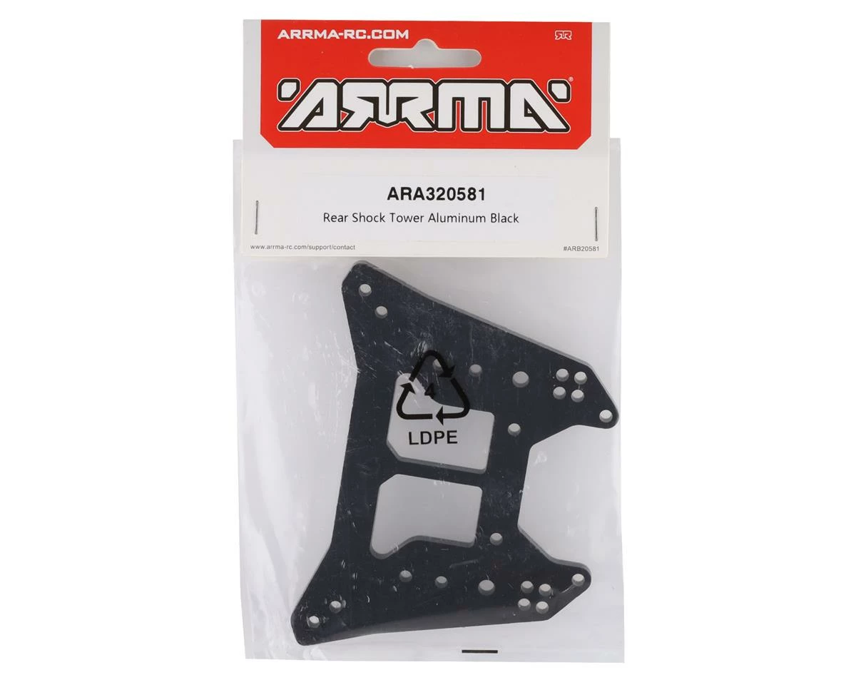 Arrma Aluminum Rear Shock Tower (Black) 2 Arrma Aluminum Rear Shock Tower (Black) - Image 2