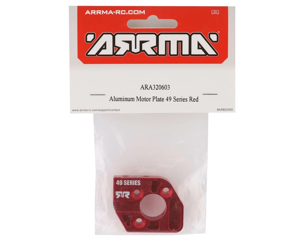 Arrma Aluminum 49 Series Motor Plate (Red) 2 Arrma Aluminum 49 Series Motor Plate (Red) - Image 2