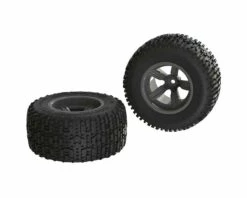 Arrma Dirtrunner ST Rear Tire Set Glued Black (2)