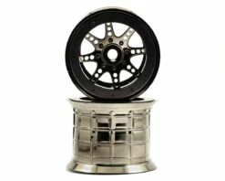 Axial 1/8 Oversize 8-Spoke 3.8 Beadlock Wheels w/17mm Hex (Black Chrome) (2)