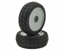 Custom Works Sticker Pre-Mounted Dirt Oval Front Tires (2) (Standard)