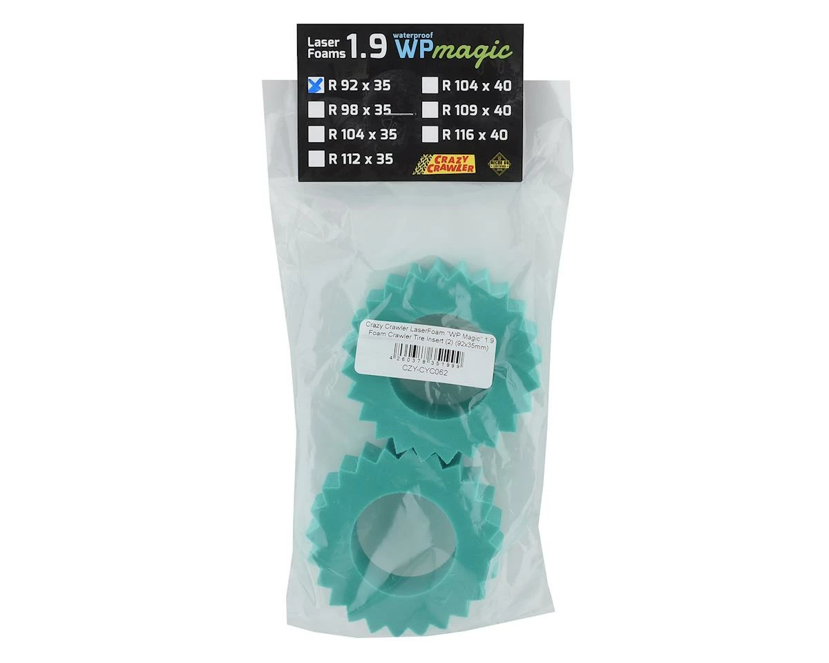 Crazy Crawler LaserFoam "WP Magic" 1.9 Foam Crawler Tire Insert (2) (92x35mm) (10+ Pound Trucks) 2 Crazy Crawler LaserFoam "WP Magic" 1.9 Foam Crawler Tire Insert (2) (92x35mm) (10+ Pound Trucks) - Image 2