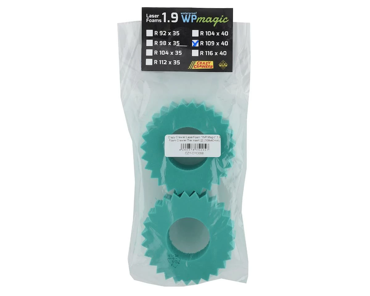 Crazy Crawler LaserFoam "WP Magic" 1.9 Foam Crawler Tire Insert (2) (109x40mm) (Pit Bull Rock Beast) (10+ Pound Trucks) 2 Crazy Crawler LaserFoam "WP Magic" 1.9 Foam Crawler Tire Insert (2) (109x40mm) (Pit Bull Rock Beast) (10+ Pound Trucks) - Image 2