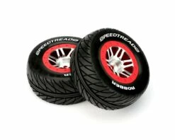 DuraTrax SpeedTreads Robber Short Course Front Tires w/12mm Hex (Red) (2)