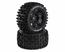 DuraTrax Lockup X Belted 4.3" Pre-Mounted Tires (Black) (2) w/24mm Hex