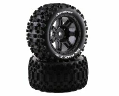 DuraTrax Six Pack X Belted Pre-Mounted Tires (Black) (2) w/24mm Hex