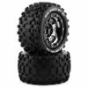 DuraTrax SixPack MT Belted 2.8" Pre-Mounted Truck Tires (Black Chrome) (2) (1/2" Offset) w/17mm Hex