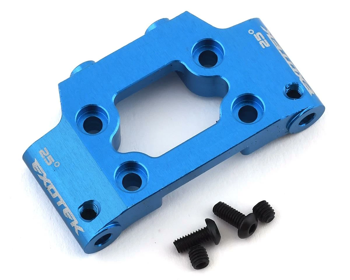 Exotek DR10 Aluminum HD Front Bulkhead (Blue) 1 Exotek DR10 Aluminum HD Front Bulkhead (Blue)