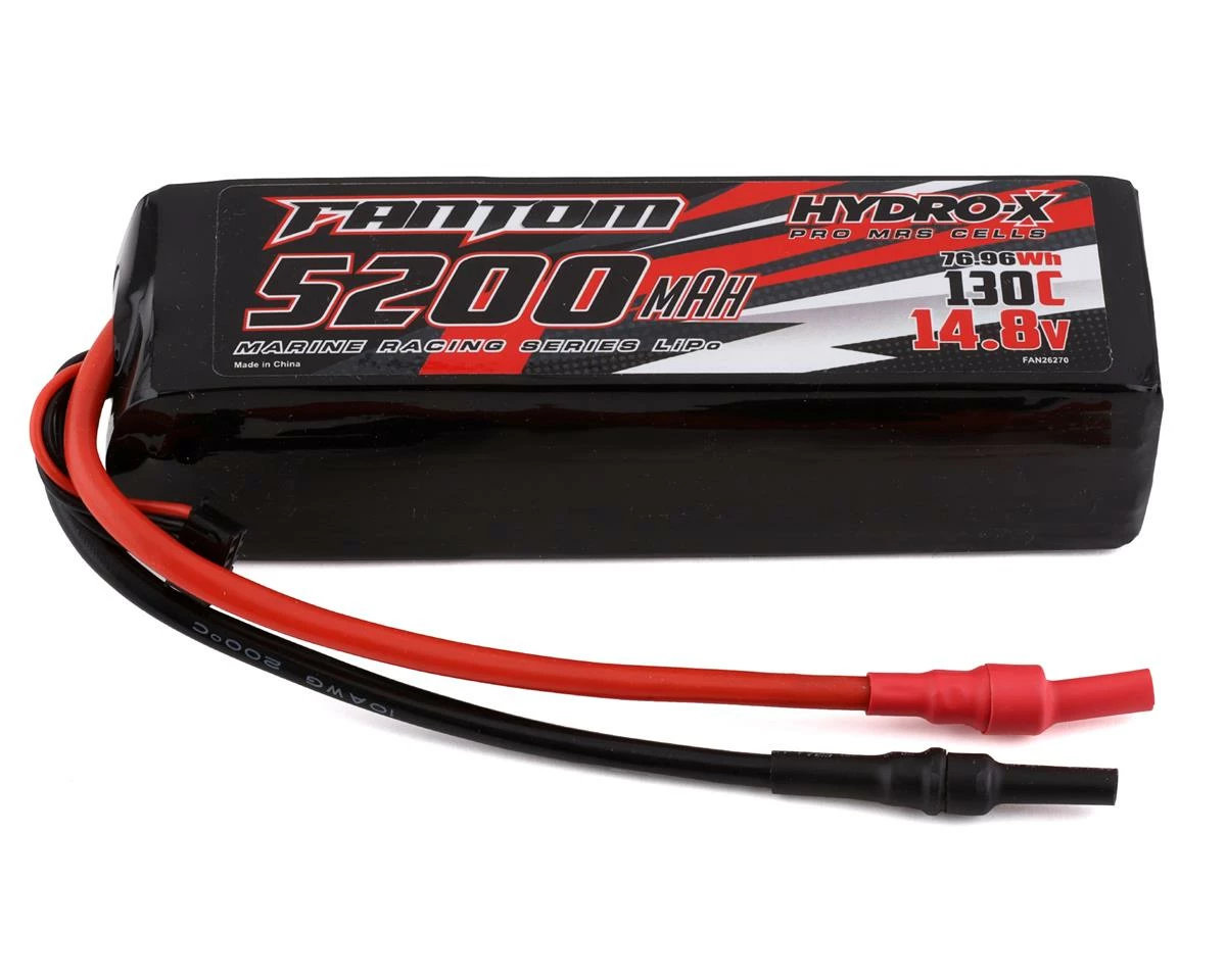 Fantom Marine Racing Series 4S LiPo 130C Battery (14.8V/5200mAh) w/8mm Bullets 1 Fantom Marine Racing Series 4S LiPo 130C Battery (14.8V/5200mAh) w/8mm Bullets