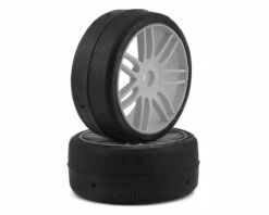 GRP GT - TO2 Slick Belted Pre-Mounted 1/8 Buggy Tires (Silver) (2) (R1) w/17mm Hex