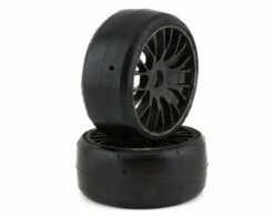 GRP GT - TO4 Slick Belted Pre-Mounted 1/8 Buggy Tires (Black) (2) (XB1) w/FLEX Wheel