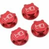 Hot Racing 17mm Serrated Dirt Shield Closed Wheel Nuts (Red) (4)