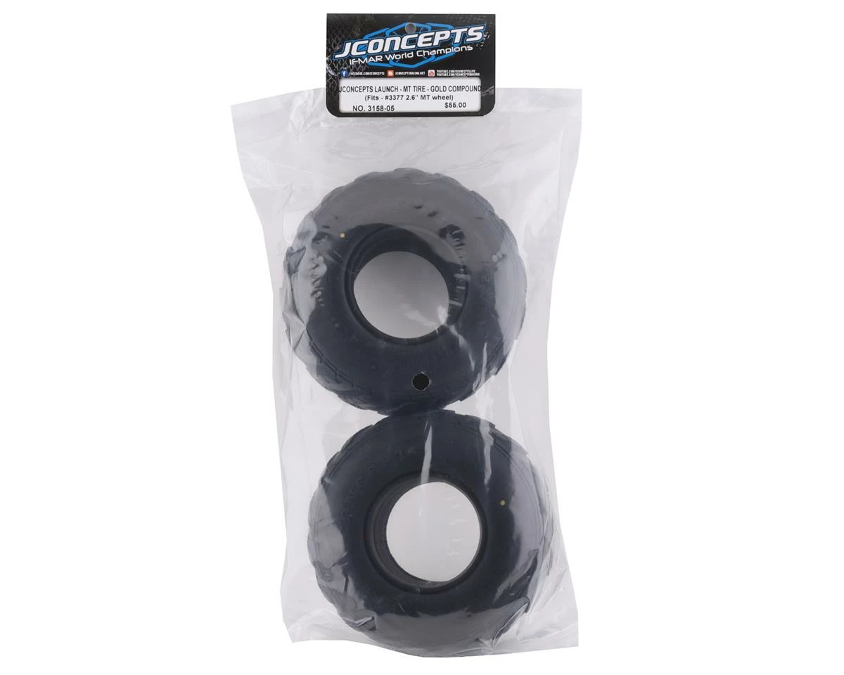 JConcepts Launch 2.6" Monster Truck Tires (2) (Gold) 2 JConcepts Launch 2.6" Monster Truck Tires (2) (Gold) - Image 2