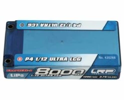 LRP P4 1S 120C Ultra LCG Graphene-2 LiPo Battery (3.7V/8000mAh) w/4mm Connectors