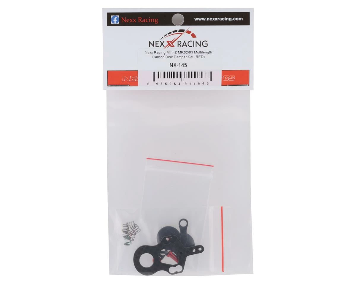 NEXX Racing MR02/03 Multilength Carbon Disk Damper Set (Red) 2 NEXX Racing MR02/03 Multilength Carbon Disk Damper Set (Red) - Image 2