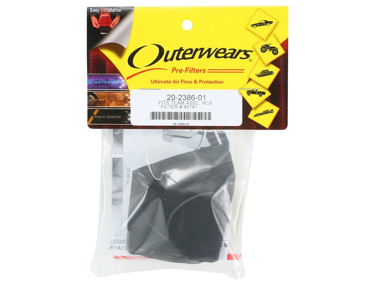Outerwears Performance Pre-Filter Air Filter Cover (Associated RC8) (Black) 2 Outerwears Performance Pre-Filter Air Filter Cover (Associated RC8) (Black) - Image 2