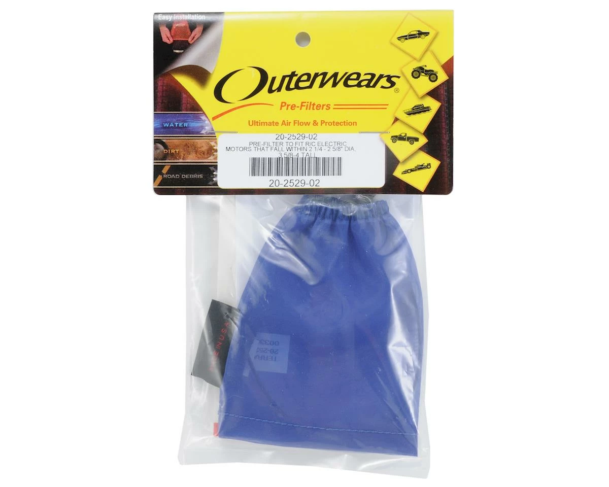 Outerwears Performance Electric Motor Pre-Filter (Blue) (2 3/4 to 2 5/8 Dia. x 3 5/8 to 4 Tall) 2 Outerwears Performance Electric Motor Pre-Filter (Blue) (2 3/4 to 2 5/8 Dia. x 3 5/8 to 4 Tall) - Image 2