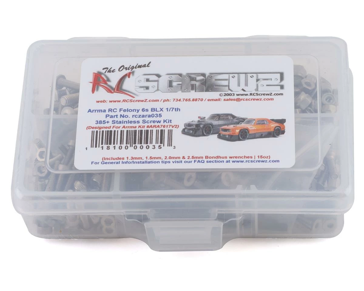 RC Screwz Arrma Felony 6S BLX Stainless Steel Screw Kit 1 RC Screwz Arrma Felony 6S BLX Stainless Steel Screw Kit