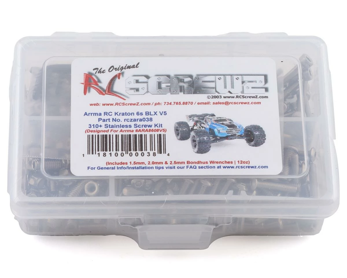 RC Screwz Arrma Kraton 6s BLX V5 Stainless Steel Screw Kit 1 RC Screwz Arrma Kraton 6s BLX V5 Stainless Steel Screw Kit