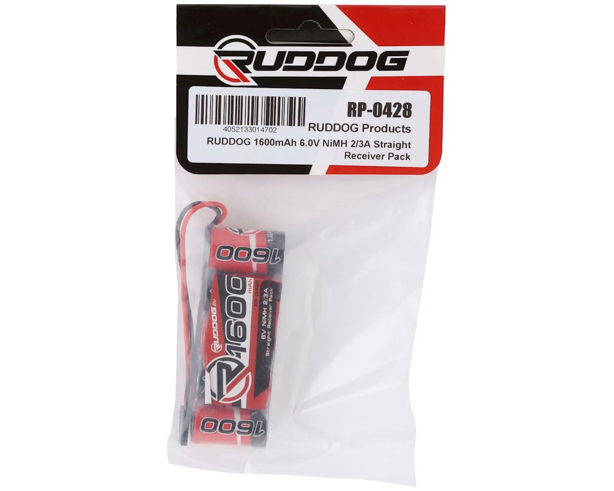 Ruddog 5-Cell NiMH 2/3A Straight Receiver Pack (6.0V/1600mAh) 2 Ruddog 5-Cell NiMH 2/3A Straight Receiver Pack (6.0V/1600mAh) - Image 2