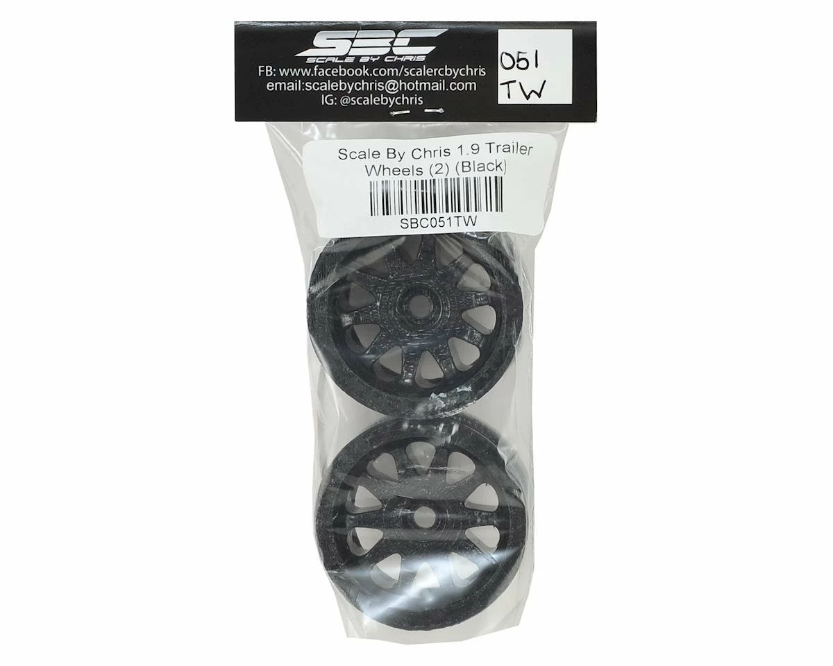 Scale By Chris 1.9 Trailer Wheels (2) (Black) 3 Scale By Chris 1.9 Trailer Wheels (2) (Black) - Image 3