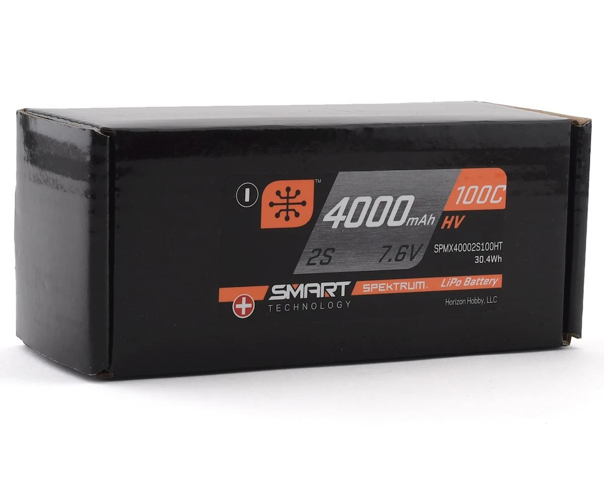 Spektrum RC 2S 100C Smart LiPo Shorty Pack Battery w/5mm Tubes (7.6V/4000mAh) 2 Spektrum RC 2S 100C Smart LiPo Shorty Pack Battery w/5mm Tubes (7.6V/4000mAh) - Image 2