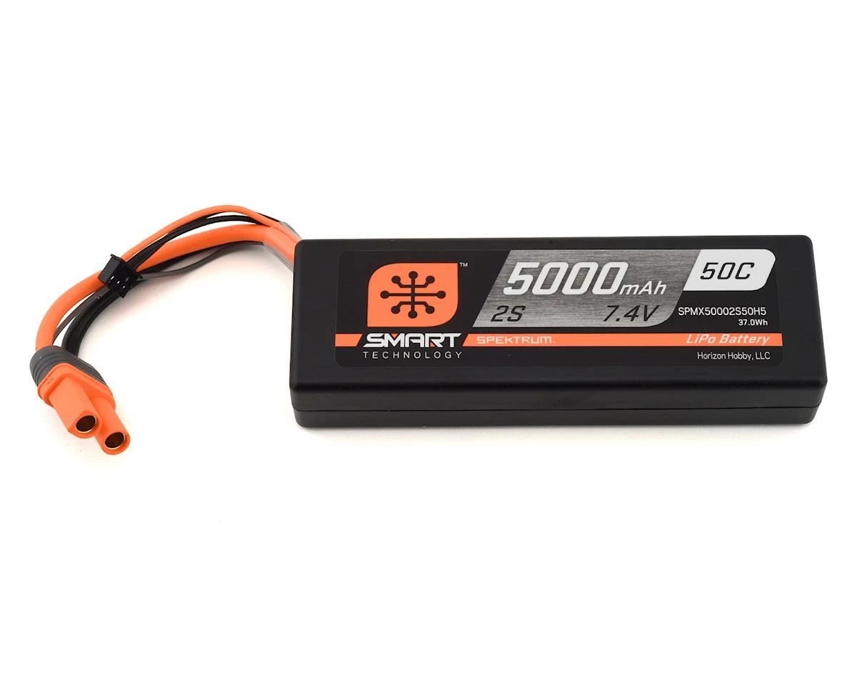 Spektrum RC 2S Smart LiPo Hard Case 50C Battery Pack w/IC5 Connector (7.4V/5000mAh) 1 Spektrum RC 2S Smart LiPo Hard Case 50C Battery Pack w/IC5 Connector (7.4V/5000mAh)