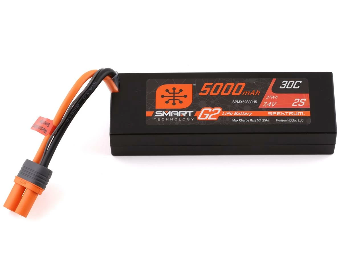 Spektrum RC 2S Smart LiPo 30C Hard Case Battery Pack (7.4V/5000mAh) w/IC5 Connector 1 Spektrum RC 2S Smart LiPo 30C Hard Case Battery Pack (7.4V/5000mAh) w/IC5 Connector