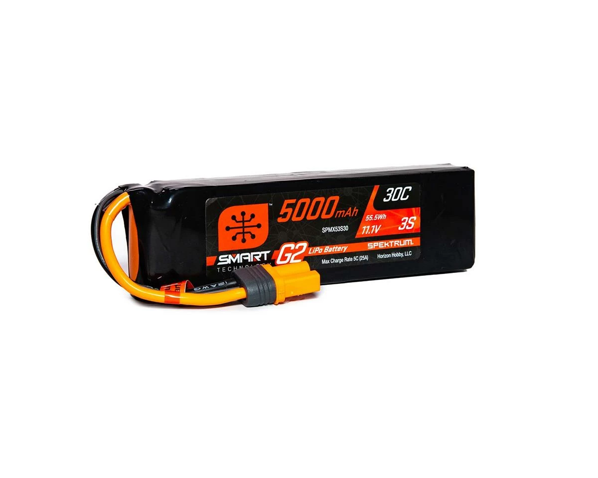 Spektrum RC 3S Smart G2 LiPo 30C Battery Pack w/IC5 Connector (11.1V/5000mAh) 3 Spektrum RC 3S Smart G2 LiPo 30C Battery Pack w/IC5 Connector (11.1V/5000mAh) - Image 3