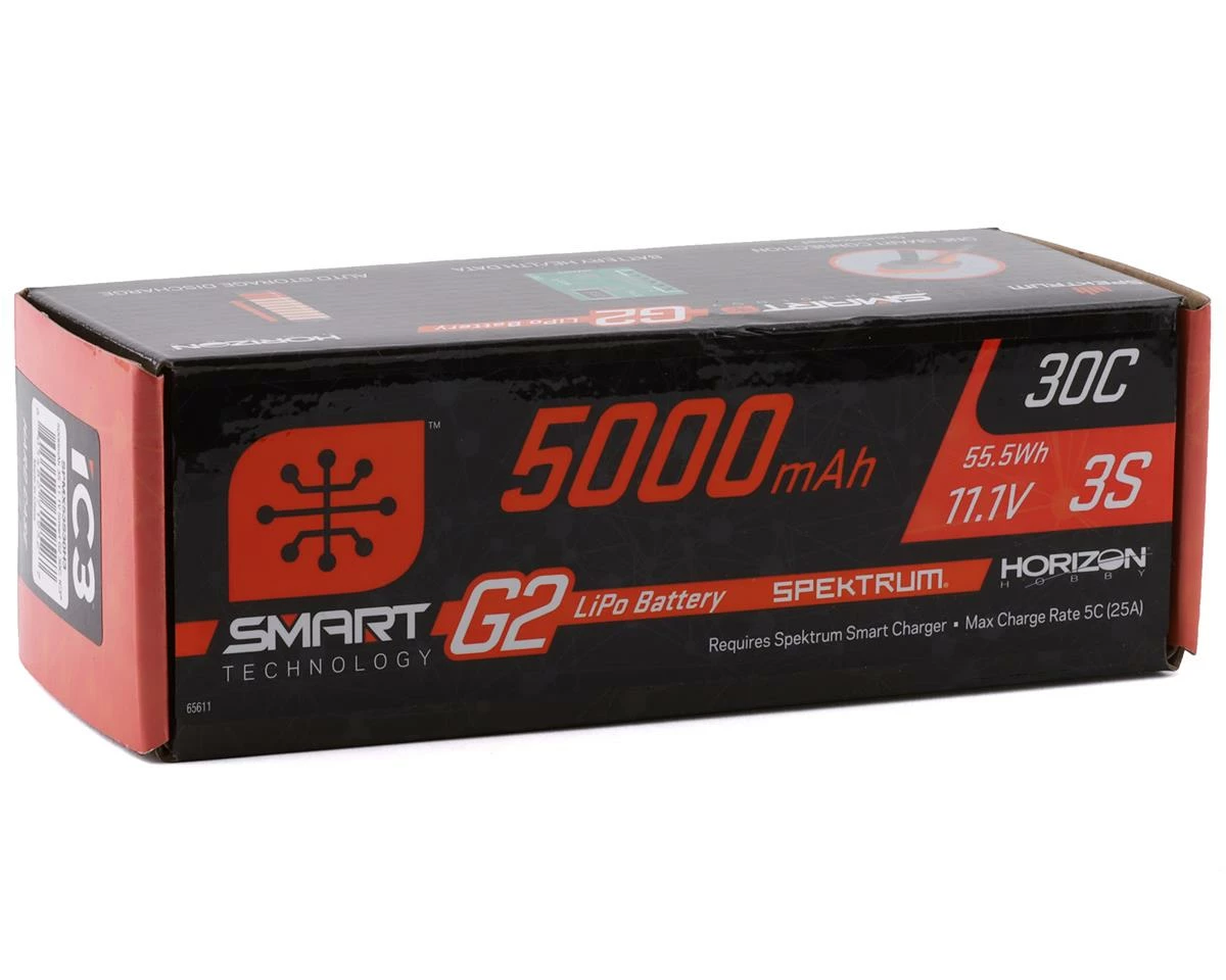 Spektrum RC 3S Smart G2 LiPo 30C Battery Pack w/IC3 Connector (11.1V/5000mAh) 2 Spektrum RC 3S Smart G2 LiPo 30C Battery Pack w/IC3 Connector (11.1V/5000mAh) - Image 2