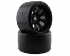 Sweep VHT Crusher Pre-Mounted Monster Truck Belted Slick Tires (Black) (2) (1/2 Offset) w/17mm Hex