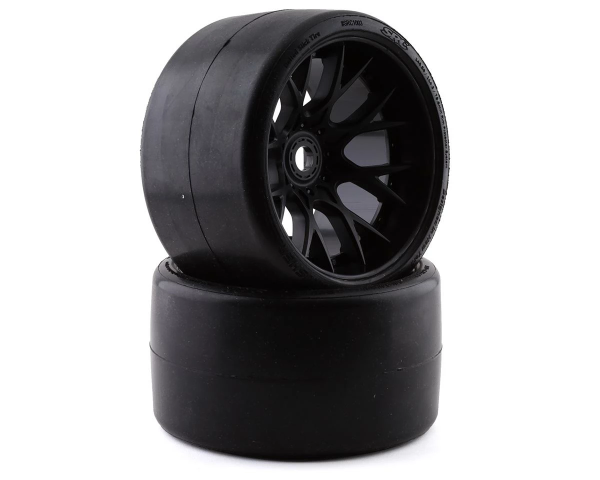 Sweep VHT Crusher Pre-Mounted Monster Truck Belted Slick Tires (Black) (2) (1/2 Offset) w/17mm Hex 1 Sweep VHT Crusher Pre-Mounted Monster Truck Belted Slick Tires (Black) (2) (1/2 Offset) w/17mm Hex