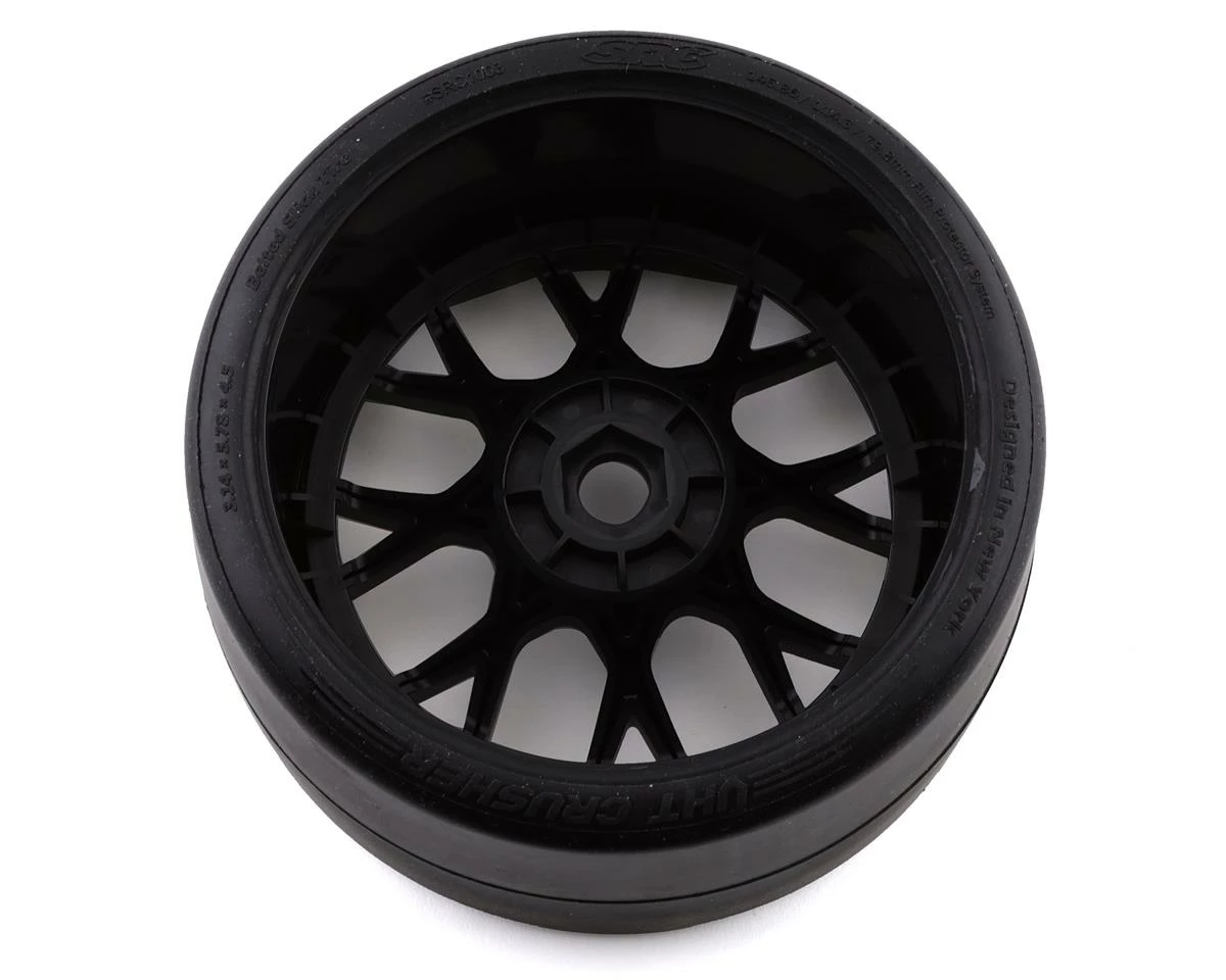 Sweep VHT Crusher Pre-Mounted Monster Truck Belted Slick Tires (Black) (2) (1/2 Offset) w/17mm Hex 2 Sweep VHT Crusher Pre-Mounted Monster Truck Belted Slick Tires (Black) (2) (1/2 Offset) w/17mm Hex - Image 2