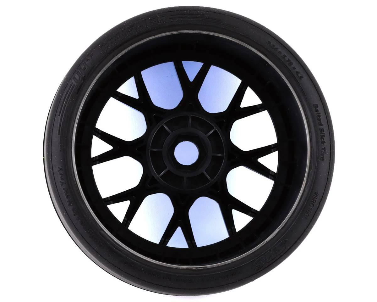 Sweep VHT Crusher Pre-Mounted Monster Truck Belted Slick Tires (Blue) (2) (1/2 Offset) w/17mm Hex 2 Sweep VHT Crusher Pre-Mounted Monster Truck Belted Slick Tires (Blue) (2) (1/2 Offset) w/17mm Hex - Image 2