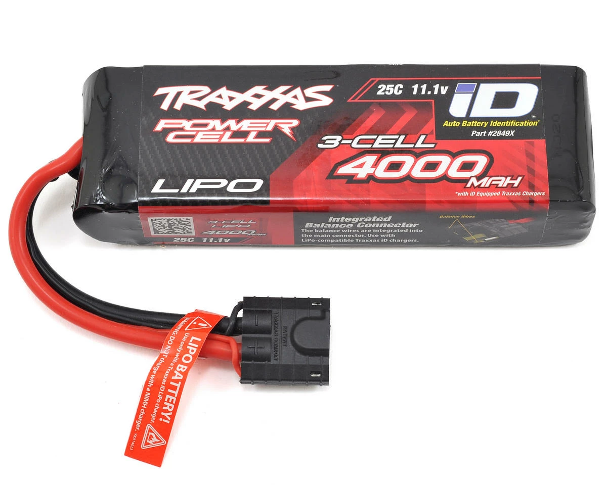 Traxxas 3S "Power Cell" 25C LiPo Battery w/iD Traxxas Connector (11.1V/4000mAh) 1 Traxxas 3S "Power Cell" 25C LiPo Battery w/iD Traxxas Connector (11.1V/4000mAh)