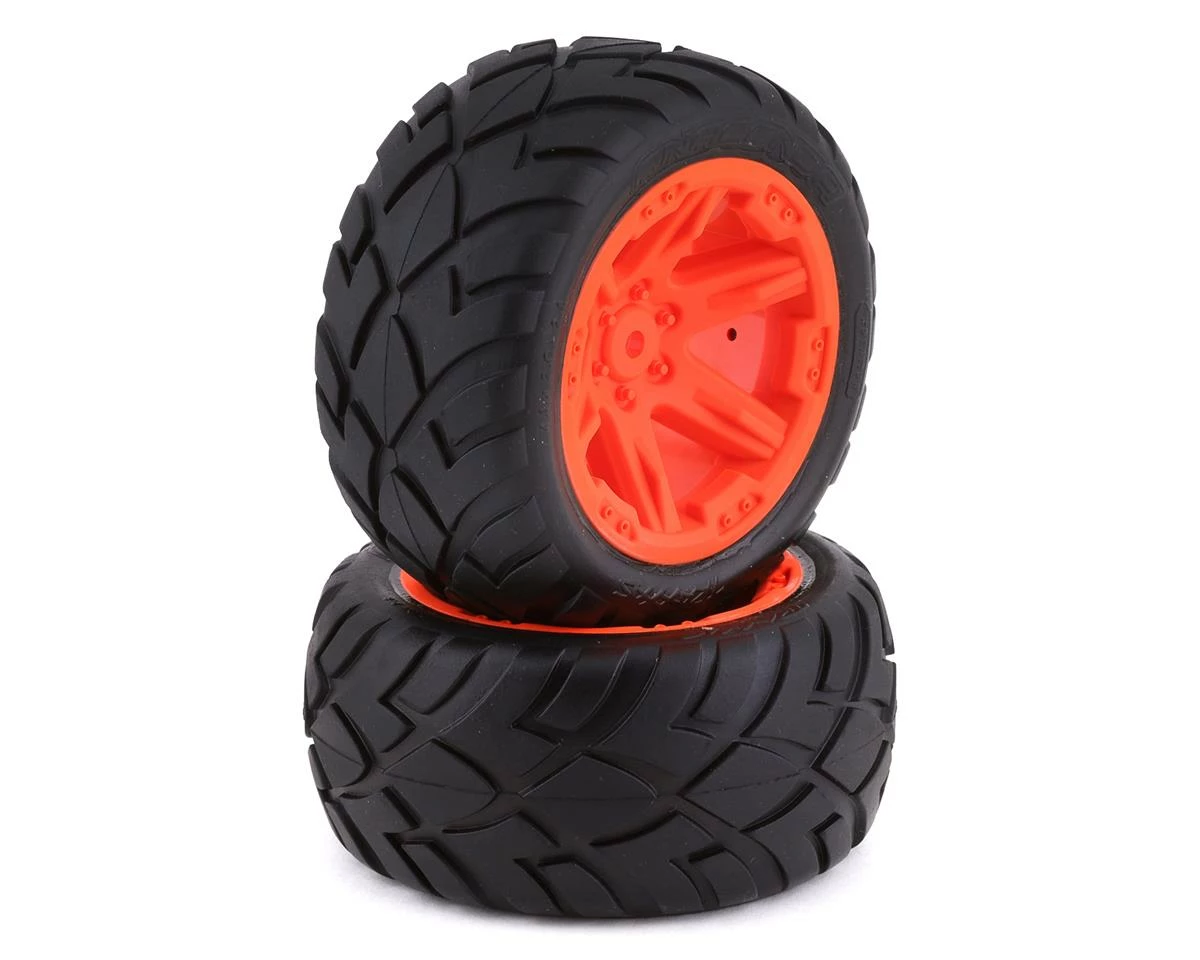 Traxxas Anaconda 2.8" Pre-Mounted Tires w/RXT Electric Rear Wheels (2) (Orange) w/12mm Hex 1 Traxxas Anaconda 2.8" Pre-Mounted Tires w/RXT Electric Rear Wheels (2) (Orange) w/12mm Hex