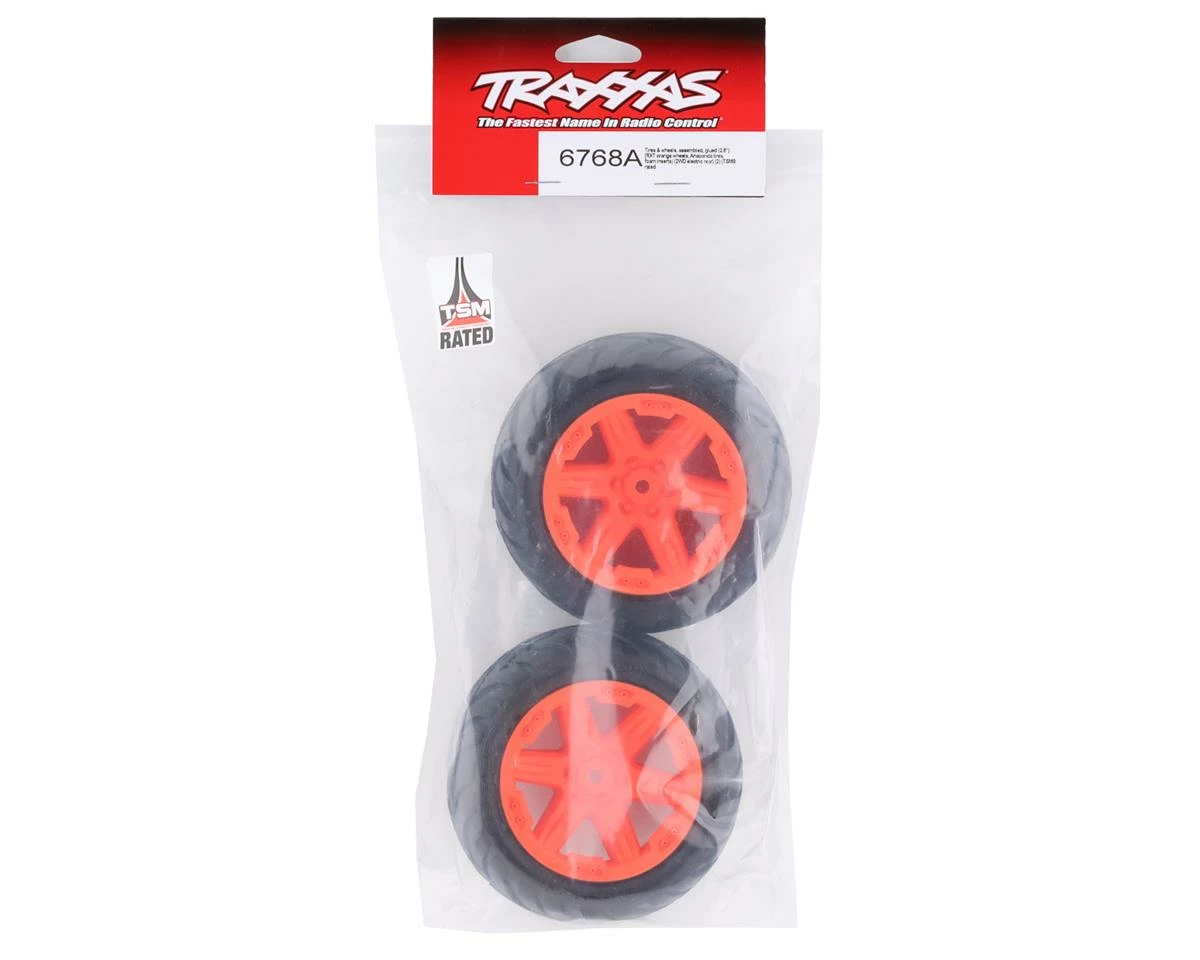 Traxxas Anaconda 2.8" Pre-Mounted Tires w/RXT Electric Rear Wheels (2) (Orange) w/12mm Hex 3 Traxxas Anaconda 2.8" Pre-Mounted Tires w/RXT Electric Rear Wheels (2) (Orange) w/12mm Hex - Image 3