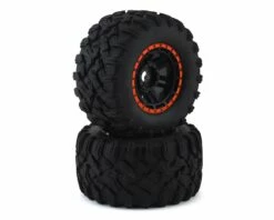 Traxxas Maxx All-Terrain Pre-Mounted Tires (2) (Black/Orange)