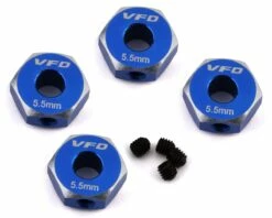 V-Force Designs Team Associated 12mm Hex Adapters (Blue) (4) (5.5mm)