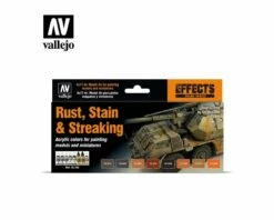 Vallejo Paints Stain Rust N Streak Set 8 Bottles 17Ml