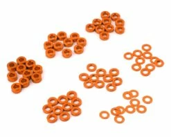 Yeah Racing 3x0.25/0.5/1.5/2/2.5/3mm Flat Washer Set (Orange) (70)
