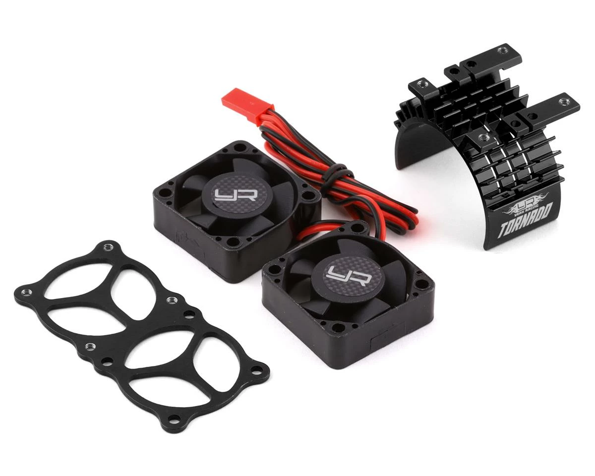 Yeah Racing Aluminum 540/550 Motor Heat Sink w/Twin Tornado Fans (Black) 1 Yeah Racing Aluminum 540/550 Motor Heat Sink w/Twin Tornado Fans (Black)