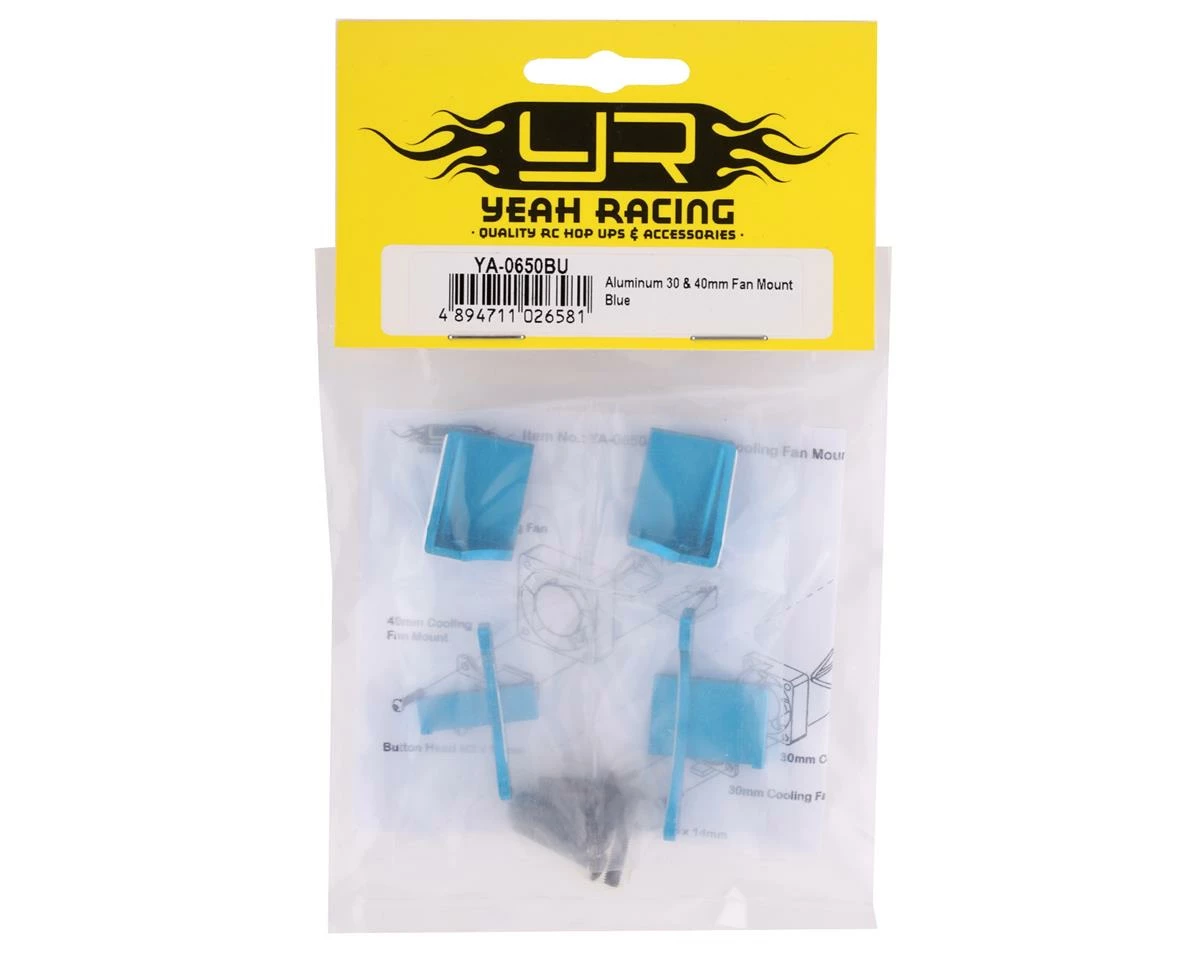 Yeah Racing Aluminum 30mm/40mm Fan Mount (Blue) 2 Yeah Racing Aluminum 30mm/40mm Fan Mount (Blue) - Image 2